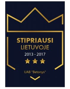 Stipriausi Lietuvoje 2013 - 2017, Betonys UAB